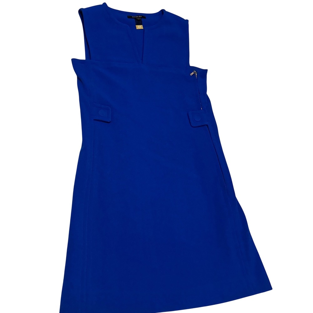 Rachel Rachel‎ Roy Cobalt Royal Blue Sleeveless Split Neck Shift Dress Size 4